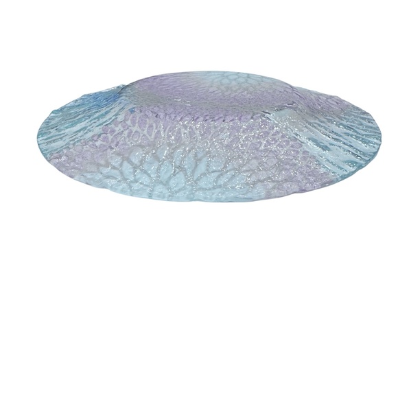 SET OF 8 SYDENSTRICKER CAPE COD PINK & WHITE CHRYSANTHEMUM FUSED GLASS PLATES - Picture 12 of 13